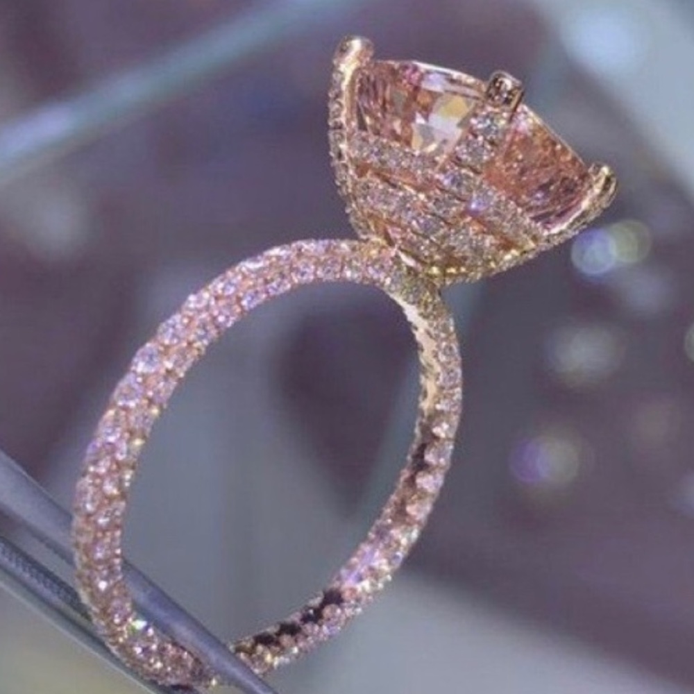 ***New 18K Rose Gold 6 Carat Round Morganite - Picture 5 of 5